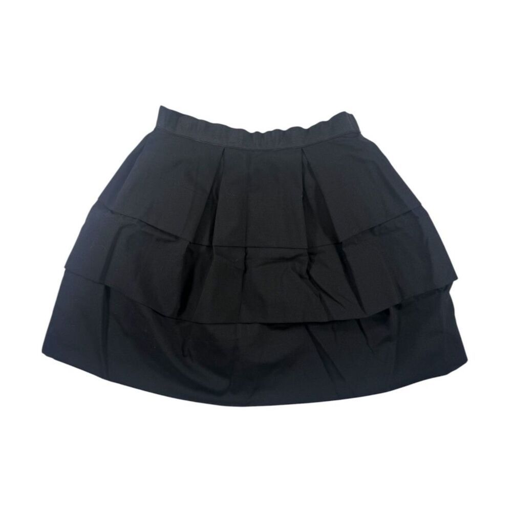 3.1 Philip Lim Black Wool Tiered Mini Skirt Size 4
